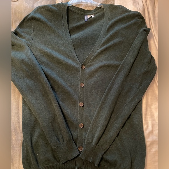 H&M Divided Collection - Men’s Cardigan in Hunter Green - Size L - Picture 1 of 6